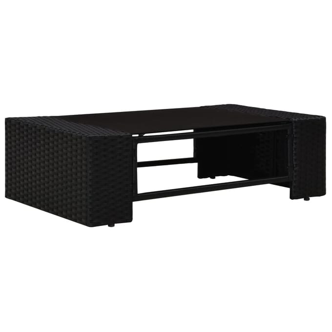 vidaXL - 4-delige - Loungeset - poly - rattan - zwart