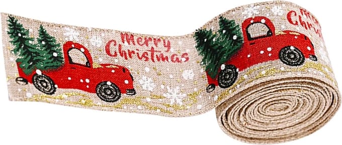 Gadgetpoint - Boomversiering - Versiering - Lint - Kerst - Kerstman - Kerstboom - Kerst - Kerstmis - Christmas - Xmas - 2,5m - Beige