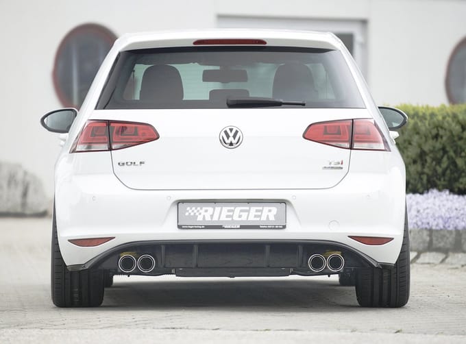 RIEGER - VOLKSWAGEN GOLF 7 R line & 7 GTI & Clubsport - RIEGER REAR PERFORMANCE DIFFUSER (QUAD TIPS) - GLOSS BLACK