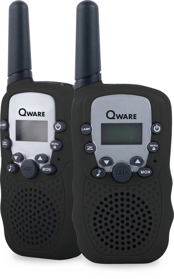 Qware - Walkie Talkie Set - Zwart