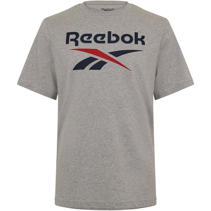 Reebok Heren-T-shirt met groot logo van Identity (Lichtgrijze heide)