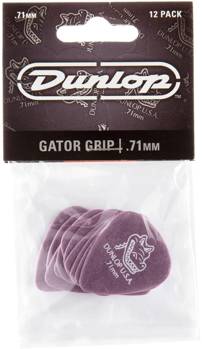 Dunlop 417P71 Gator Grip Plectrum 0.71mm 12-Pack - Plectra, zakje met 12 stuks