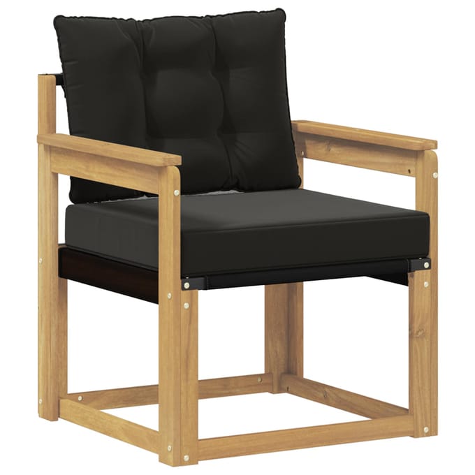 vidaXL - Buitensofa - Massief - Acaciahout - en - Textilene - Wit