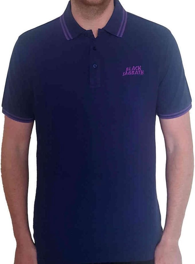 Black Sabbath - Wavy Logo Polo shirt - L - Blauw