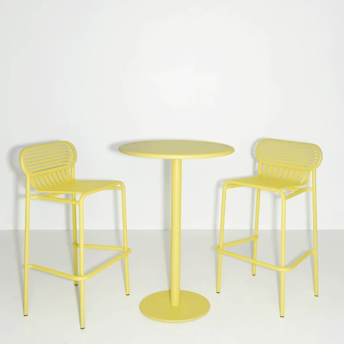 Petite Friture Week-End High Table - geel - rond