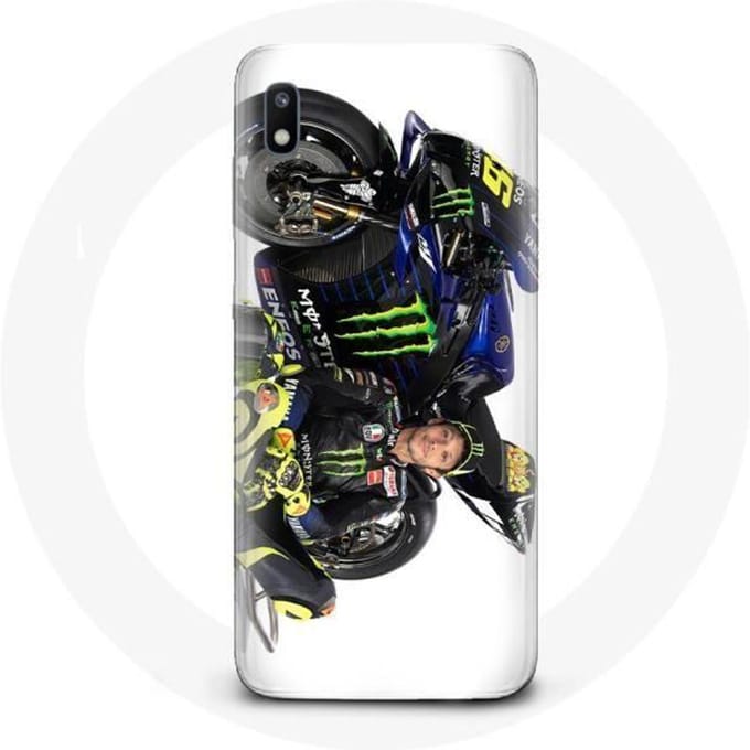 Case voor Samsung Galaxy A10 Valentino Rossi Speed ​​driver witte achtergrond wit