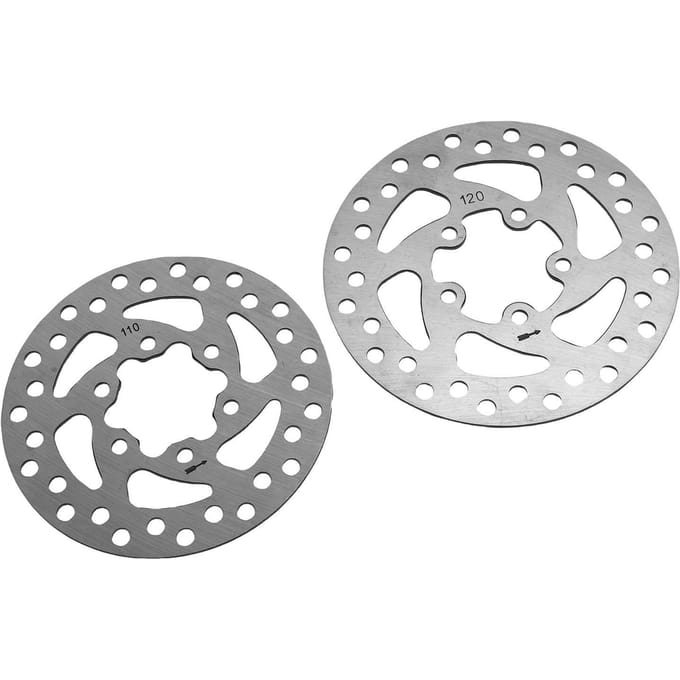 2 Stuks Remschijf 110mm en 120mm Roestvrijstalen Schijfremrotor voor Vervanging gray