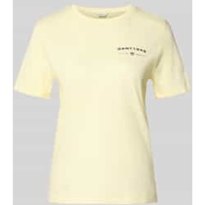 T-shirt met labelprint en ronde hals