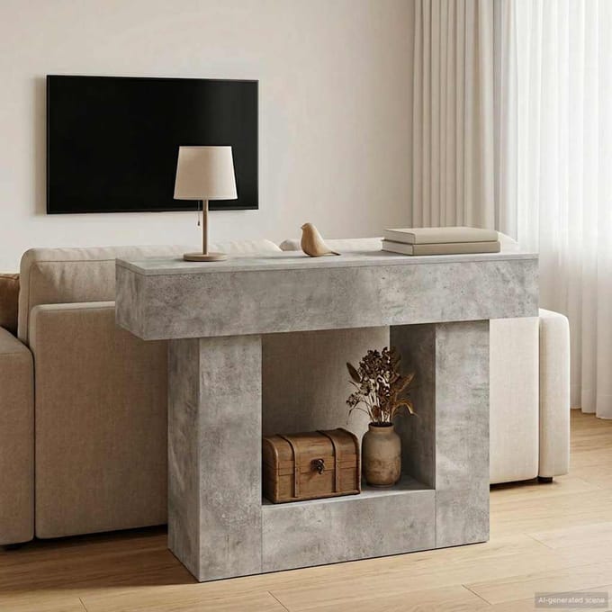 vidaXL - Beton - Grijs - 101 - x - 30 - x - 74 - cm