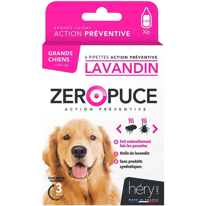Ongediertebestrijding voor honden Héry Pipet G Lavand (x6)