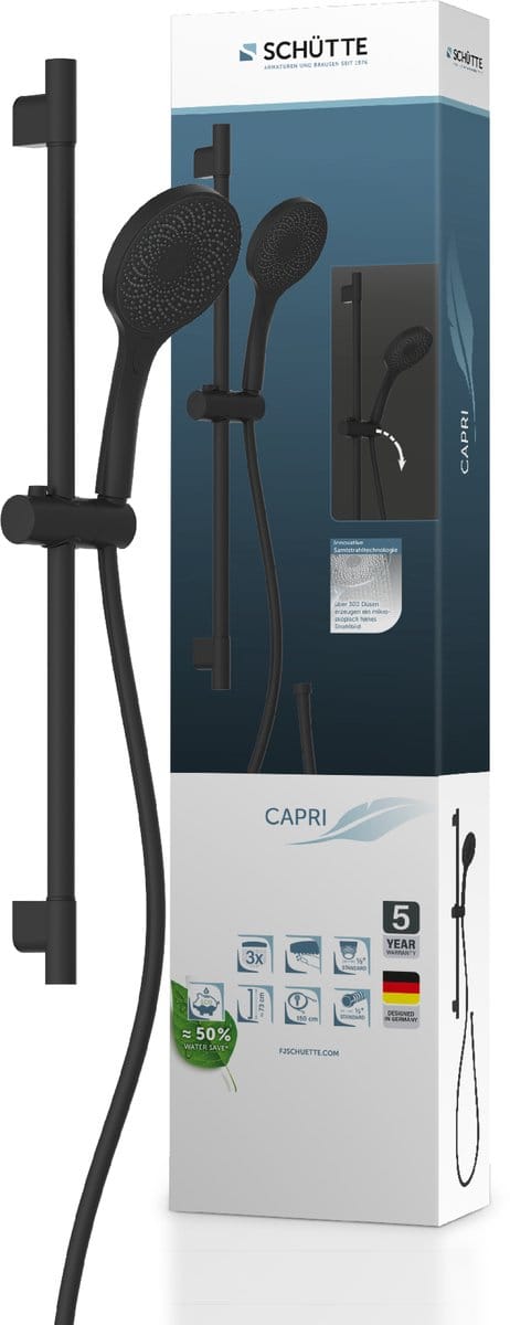 SCHÜTTE CAPRI Doucherail Set - 3 Standen - Mat Zwart