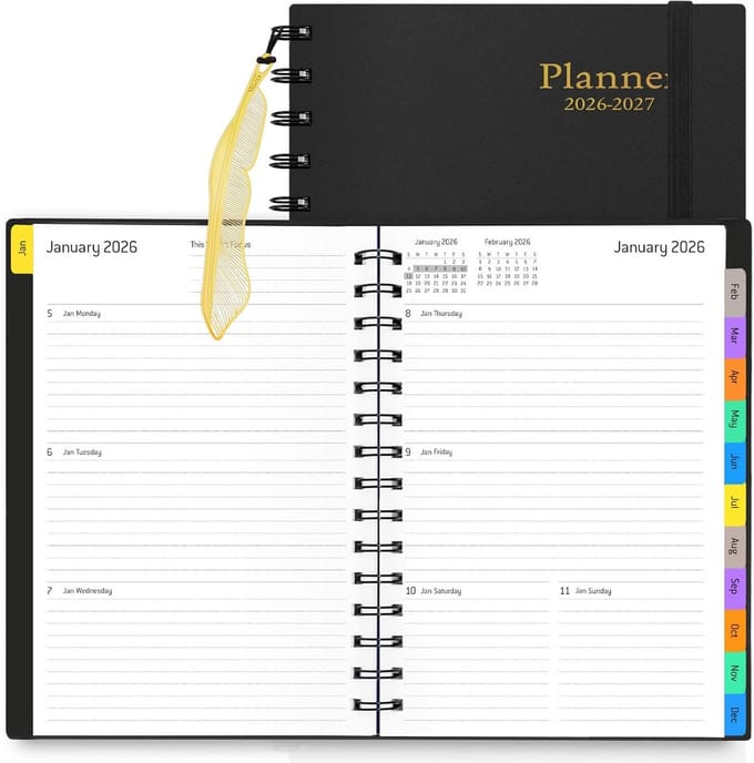 Luxe Dagplanner 18 Maanden 2024-2025 met Tabs en Spiraalbinding