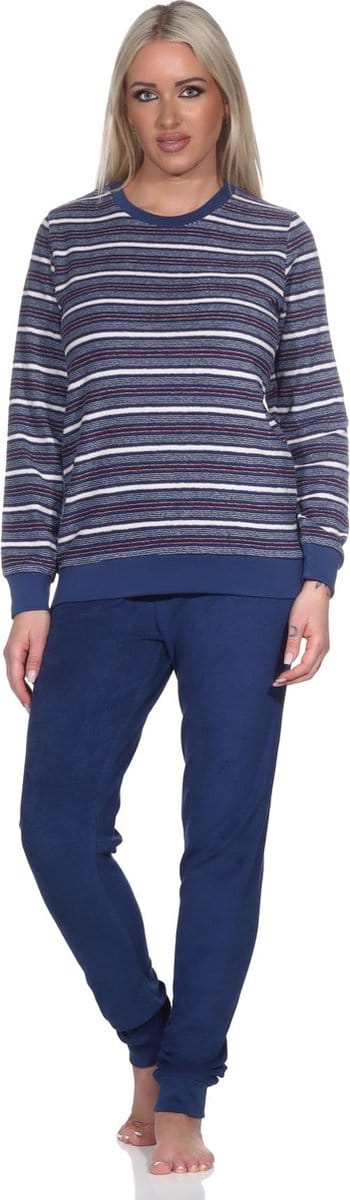 Normann dames pyjama badstof 73172 - Blauw - S 36/38