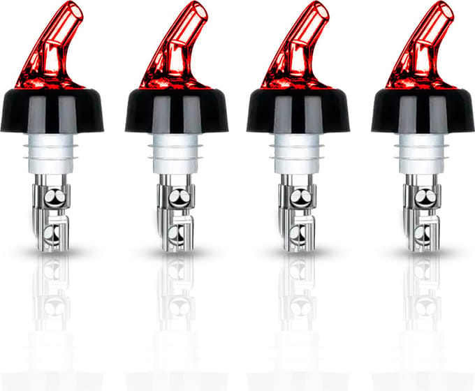 Precisie Schenktuit (4CL) Kogel maatschenker 4 Stuks - Kogelschenktuit 40 ml voor Horeca - Rood