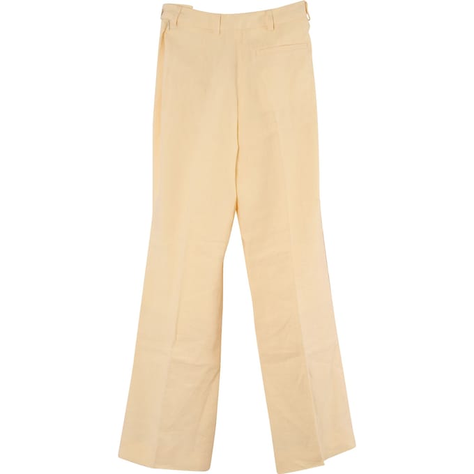 Acne Studios broek met zijsluiting in geel linnen