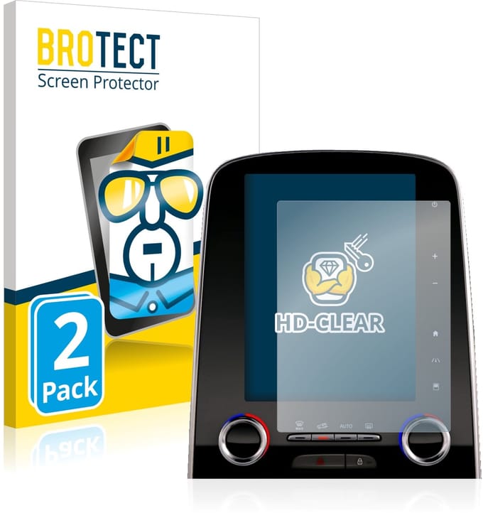 BROTECT - Screenprotector voor Renault Espace R-Link 2 8.7" - Folie Beschermfolie transparant 2 Stuks