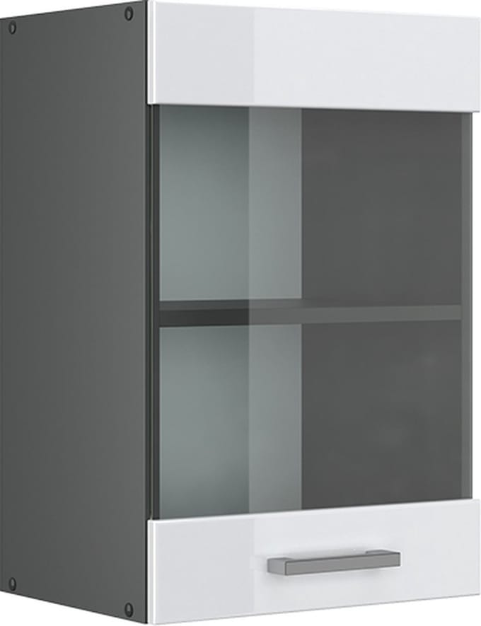 Vicco R-Line Glazen keukenkast – 40 cm Wit Hoogglans