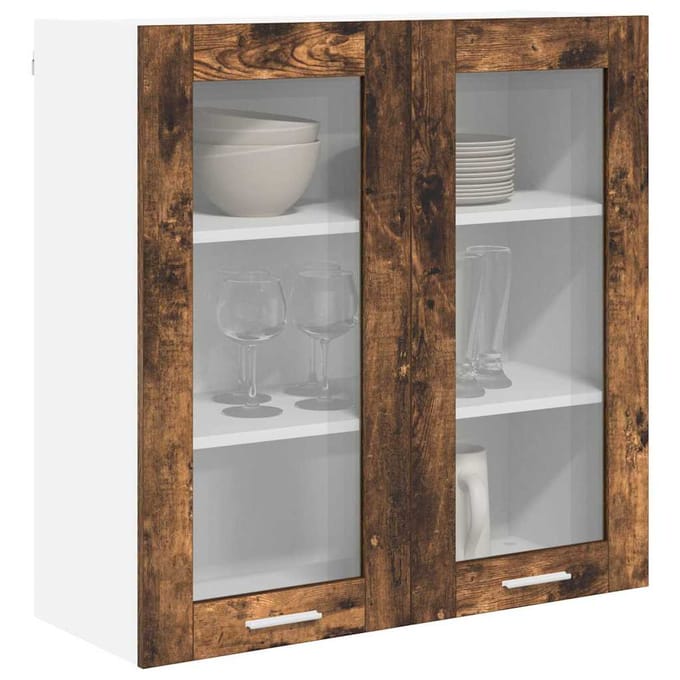 vidaXL - Hangkast - Rook - Eiken - 80 - x - 31 - x - 80 - cm - Bewerkt - hout