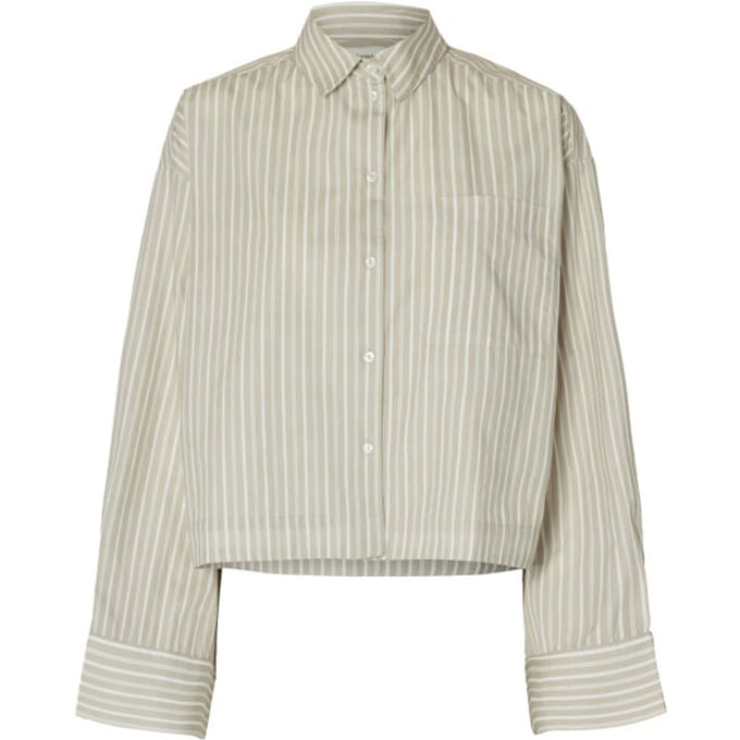 Oversized overhemdblouse van pure biologische katoen model 'Astha'