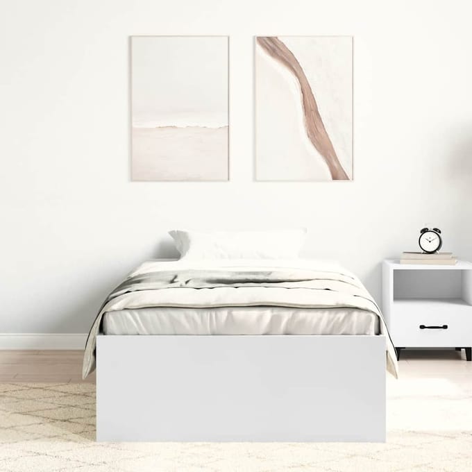 vidaXL - Bedframe - wit - 90x200 - cm