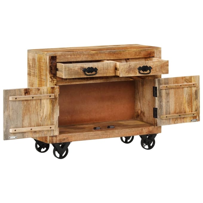 vidaXL - Dressoir - 80x30x65 - cm - massief - ruw - mangohout