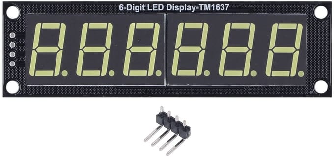 Allecto - LED Display Module - Digitale Weergave - 6 Digit 7 Segment - Wit - Klok en Meer - Geschikt voor Klokken - Kleur Wit