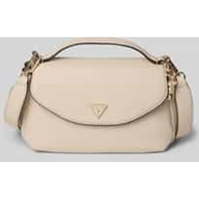 GUESS schoudertas handtas Evie Top Handle Flap Bag Light Taupe crème