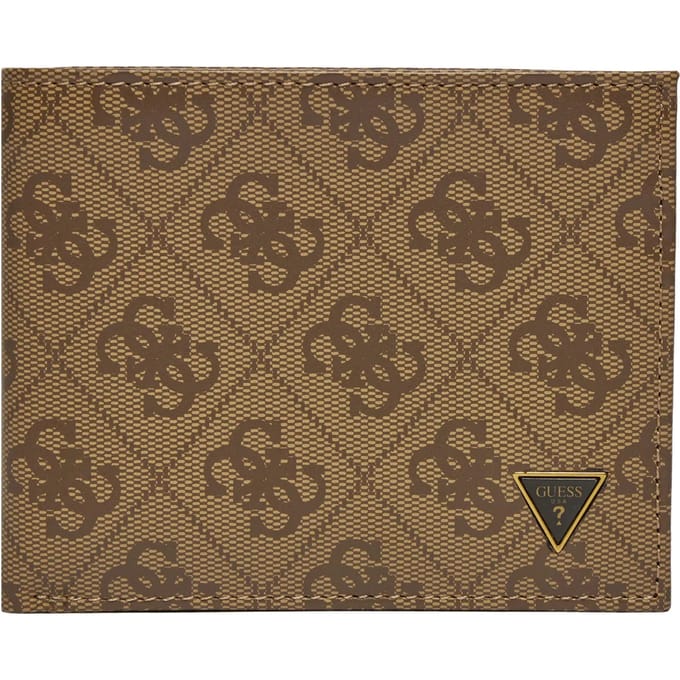 GUESS Leren Portemonnee Mito Billfold Coin Wallet Beige / Brown Lichtbruin