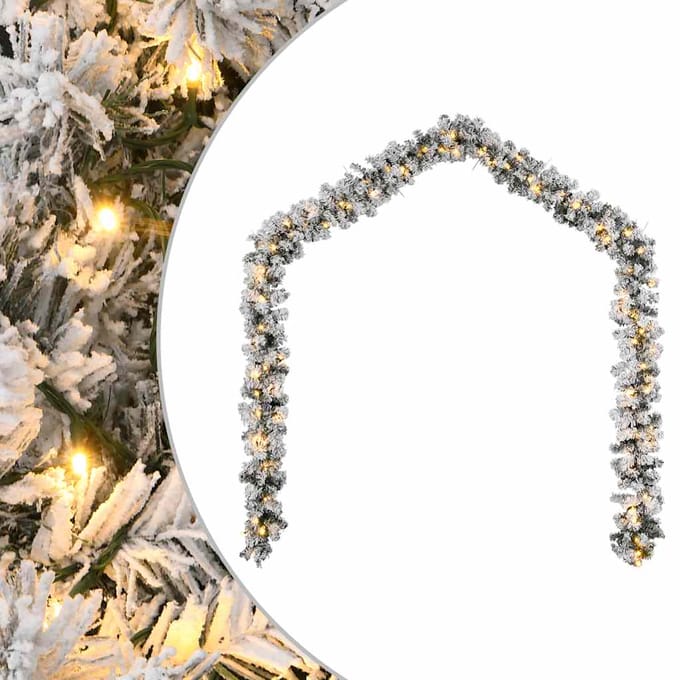 vidaXL Kerstslinger met LED-verlichting 10 m PVC groen