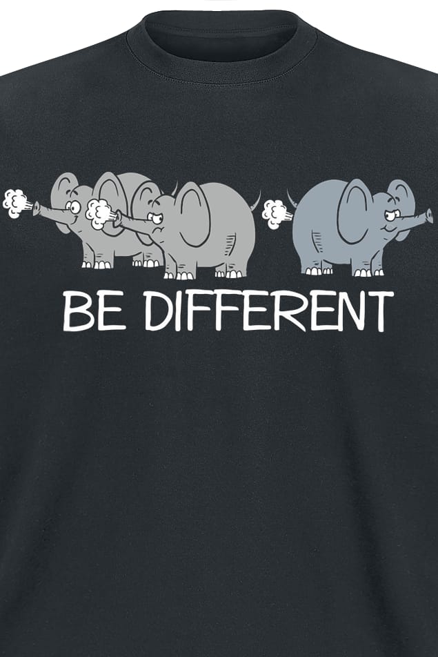 Tierisch - Fun T-shirt - Be Different - L tot 4XL - voor Mannen - zwart