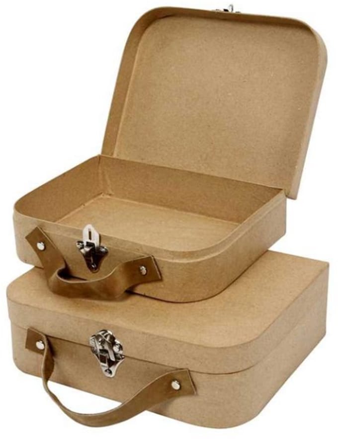 Koffers, afm 22,5x18x6,5 cm, afm 25,5x20x8 cm, 2 stuks