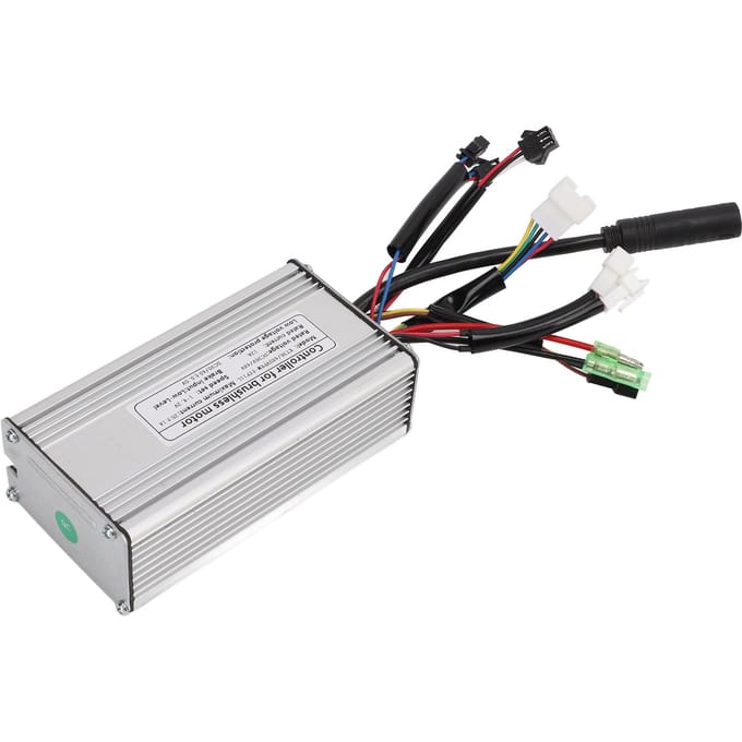 Contrôleur de vélo électrique 36 V 48 V 25 A avec double câble lumineux et dissipation thermique, contrôleur à 9 tubes white