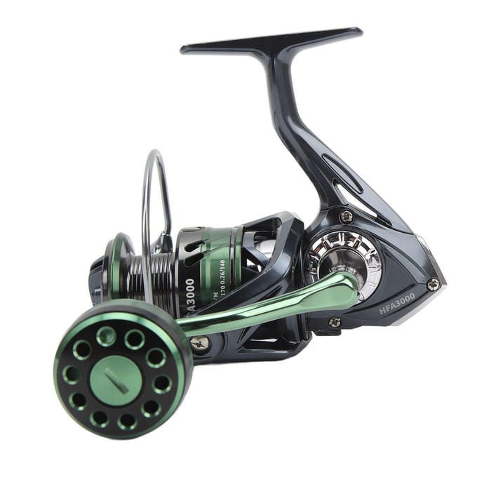 Moulinetspinning Métal HFA3000 13+1BB 5.2:Moulinet de pêche à lancer 1 rapport avec bobine peu profonde et manivelle à vis gray