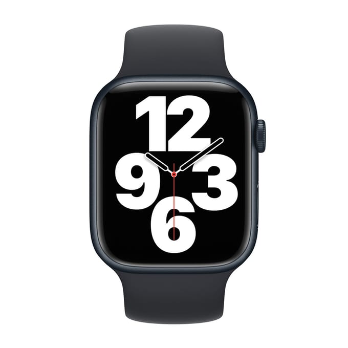 Apple Siliconen solobandje voor de Apple Watch | 44/45/46/49 mm - Maat 3 - Midnight