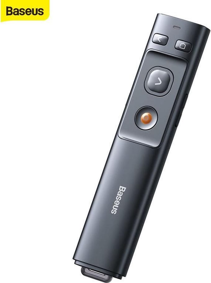 Baseus Orange Dot Multifunctionale remote control for presentation with a laser pointer - gray