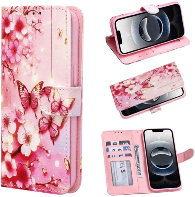 Cityhoesje â“ Bookcase â“ iPhone 17 Pro Max â“ Bloemen Vlinder Rood