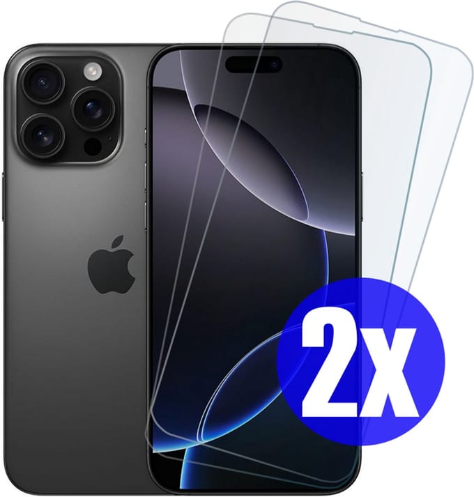 Screenprotector geschikt voor iPhone 16 Pro - Gehard Glas - Tempered Glass Armor Screen Cover - 2 Stuks