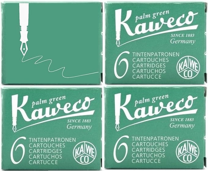 Kaweco - Vulpen inkt - Vulpen vullingen - 4 doosjes - Groen - Palm Groen