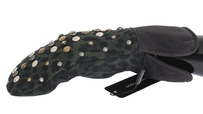 Luipaardprint Studs Handschoenen