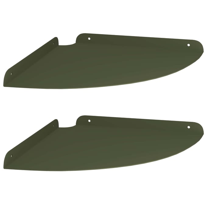 vidaXL - Hoek - Plank - 2 - st - Olijf - Groen - 30 - x - 30 - x - 2 - cm
