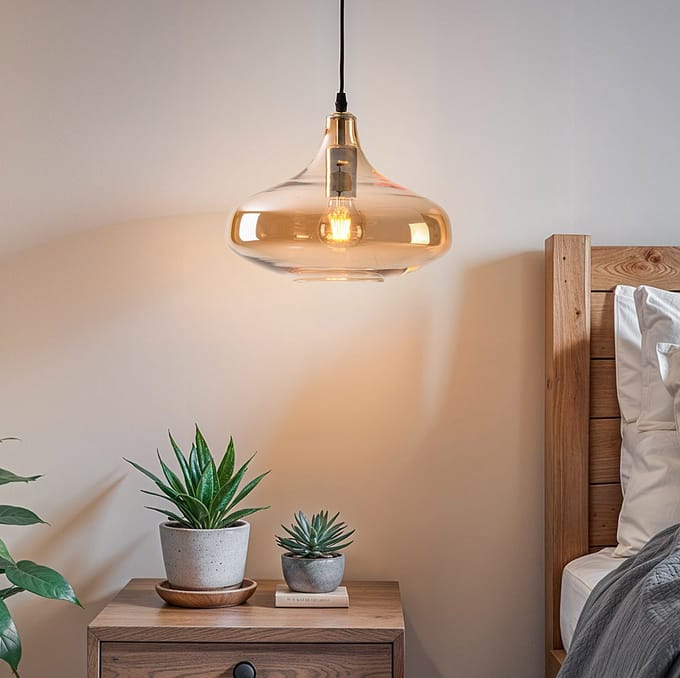 LumenXL - 1-lichts hanglamp Trinidad - amber glas - variant 1