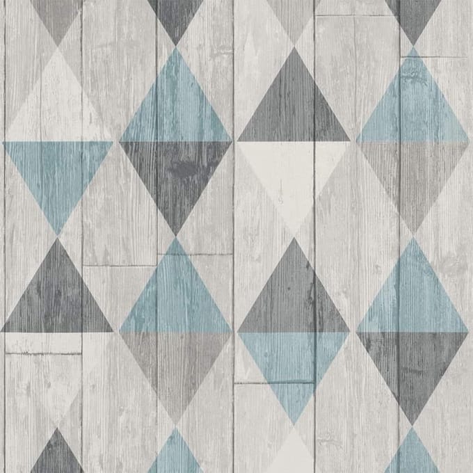 DUTCH WALLCOVERINGS Behang hout/ruit grijs 42505-10