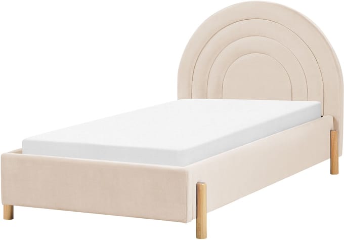 ANET - Bed - Beige - 90 x 200 cm - Fluweel