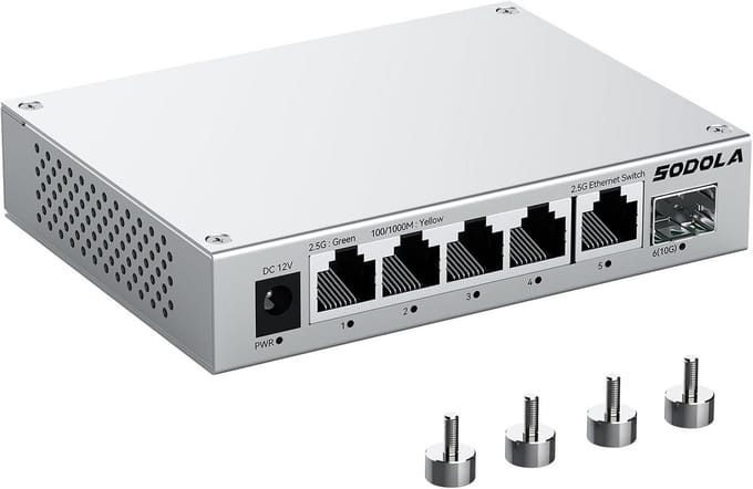 2.5G Netwerk Switch met 10G Uplink - 6 Poorts Gigabit Ethernet Switch