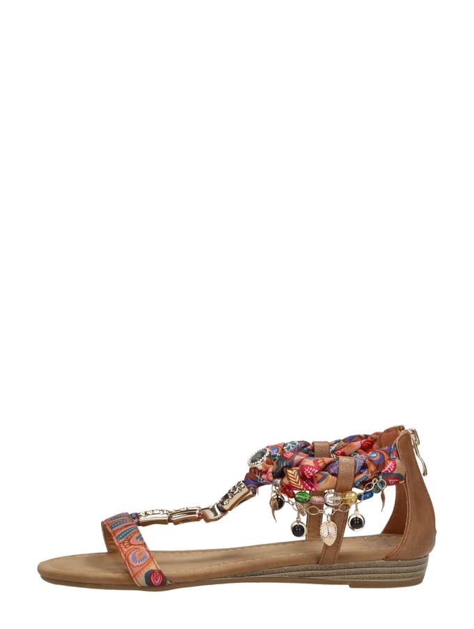 SUB55 Sandalen Plat Sandalen Plat - Cognac - Maat 40