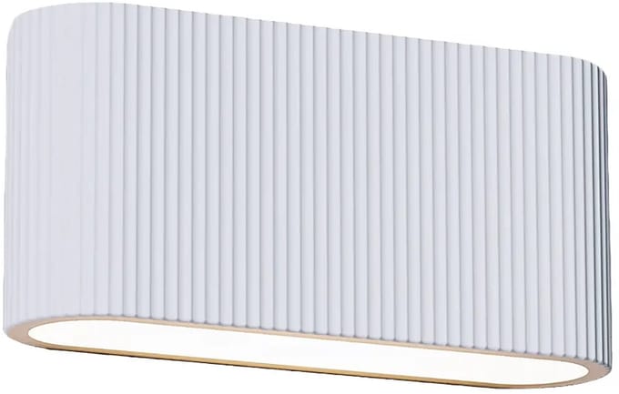 Artdelight - Wandlamp Lille ribbel L 25 cm gips wit