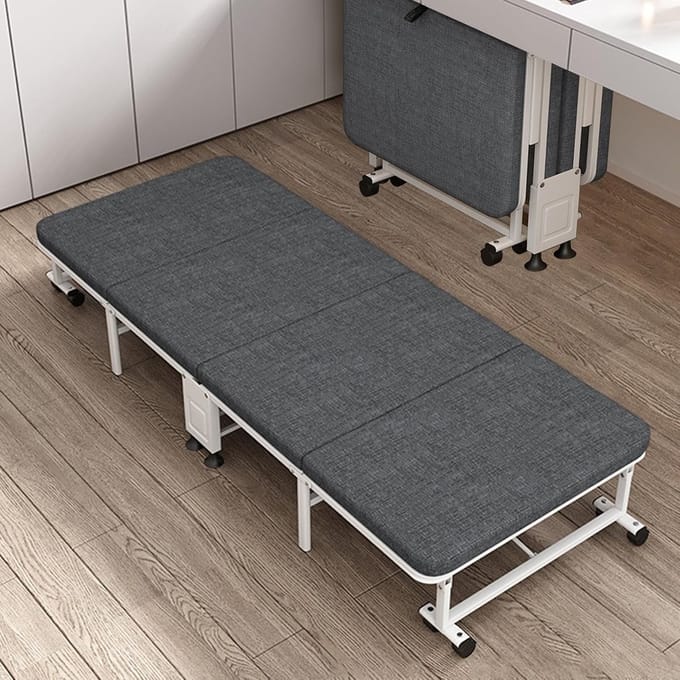 Opklapbed - Logeerbed Inklapbaar - Extra Slaapplaats - Ruimtebesparend Design - 70 x 190 cm - Grijs