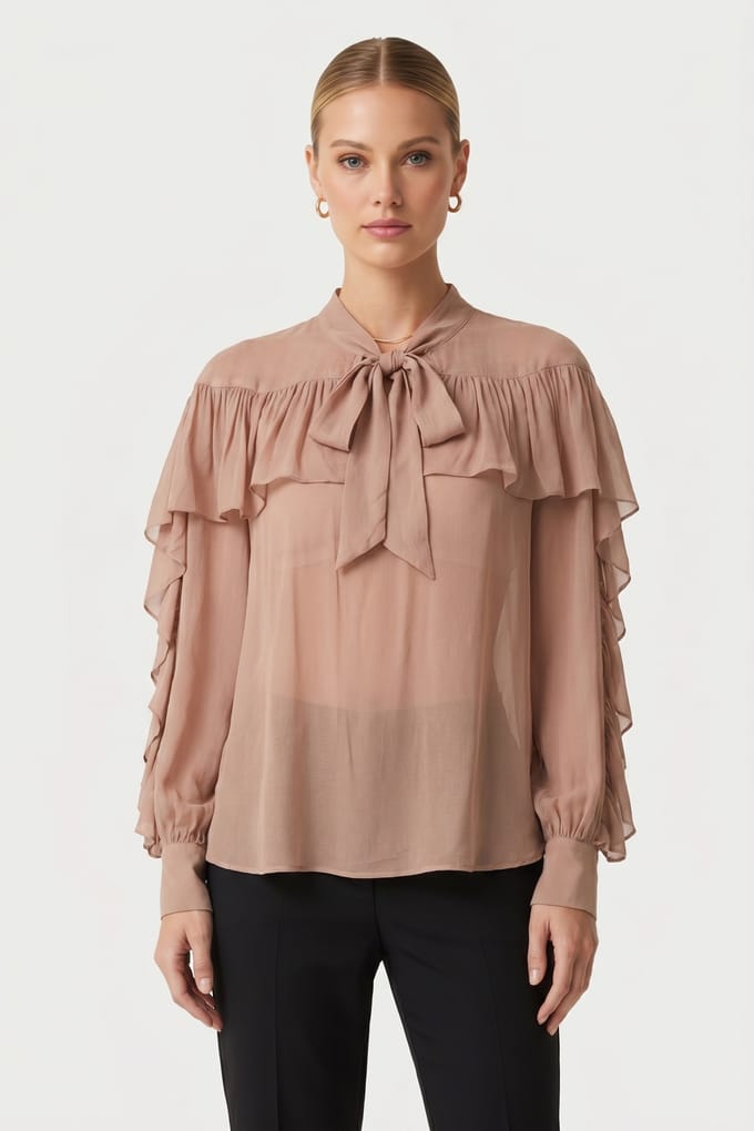 & Other Stories Nadia Blouse Beige Größe: L | Blusen Outlet | Damen | Braun