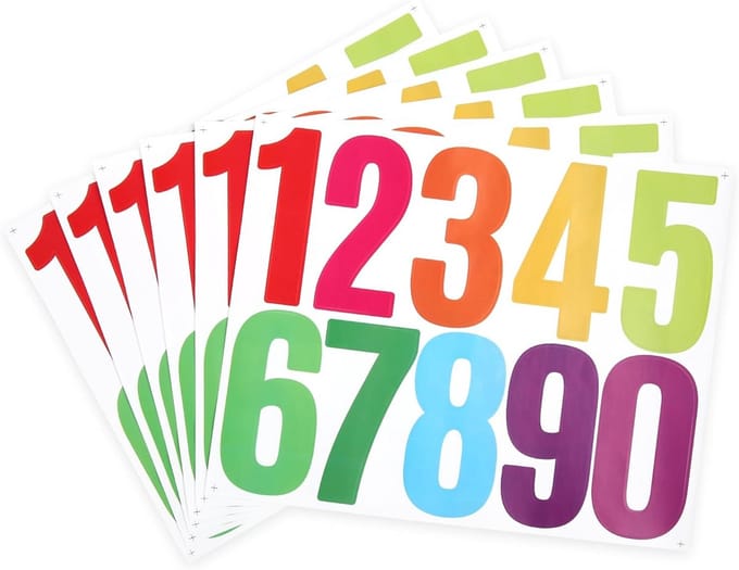 Huisnummer stickers zelfklevend - 60 stuks (3 x 0-9) waterbestendig