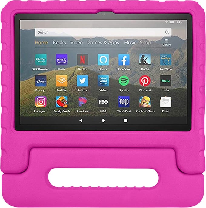 Rixus - Tablethoes voor Kinderen - Roze - iPad 10.2 (2021/2019) - iPad Air 3 10.5 (2019) - iPad Pro 10.5 (2018)